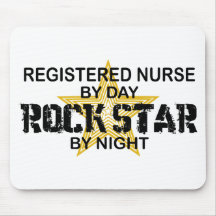 Registered Nurse Rock Star by Night Mouse Pads