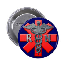 Registered Nurse Symbol Pinback Button
