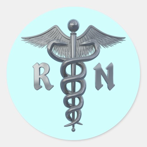 Registered Nurse Symbol Classic Round Sticker | Zazzle