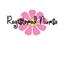 registered nurse with PINK FLOWER t-shirt