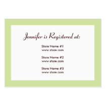 Registry Card - Green and Yellow Polka Dots business cards