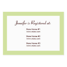 Registry Card - Green and Yellow Polka Dots Business Cards