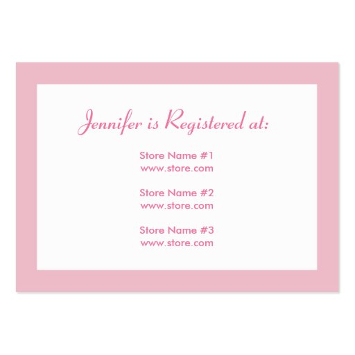 Registry Card - Pink Polka Dots Business Card (front side)