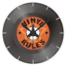 Reglas del vinilo de él con el dial relojes de pared