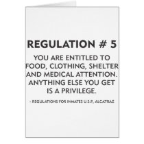 Regulation # 5 greeting card