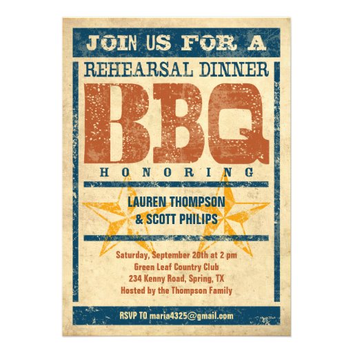 Rehearsal Dinner BBQ Invitations
