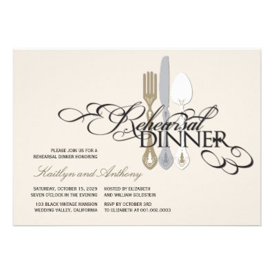 Rehearsal Dinner Classic Scrolls 2 Wedding Invite