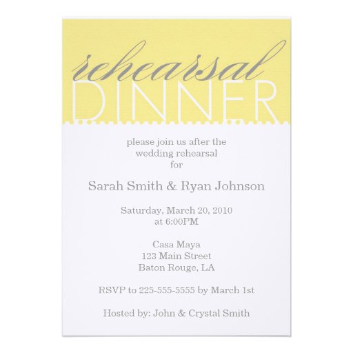 Rehearsal Dinner Custom Invitation