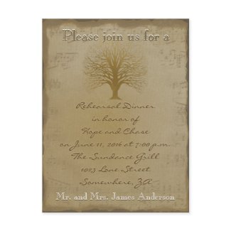 Rehearsal Dinner Golden Oak Tree Postcards
