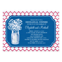 Rehearsal Dinner Honeycomb Mason Jar Wildflowers Announcement