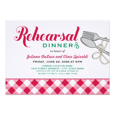 Rehearsal Dinner Invitation | Italian Food