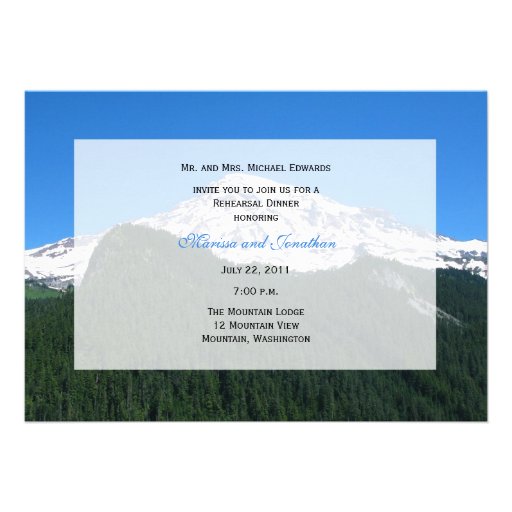 Rehearsal Dinner Invitation -- Mountain Landscape