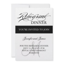 Rehearsal Dinner Invitations Black White Monogram