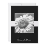Rehearsal Dinner Invite -- Black & White Sunflower