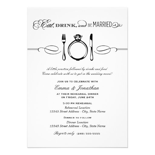Rehearsal Dinner Invite | Eat Drink and be Married