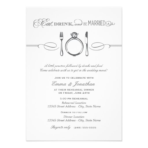 Rehearsal Dinner Invite | Eat Drink and be Married