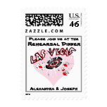Rehearsal Dinner Las Vegas Pink Heart postage