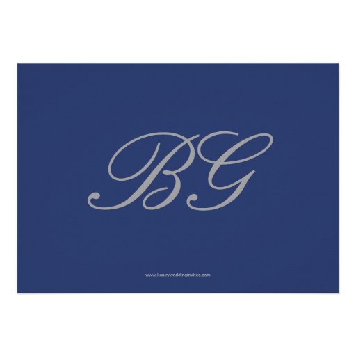 Rehearsal Dinner | Navy Blue Grey Initials Personalized Announcement