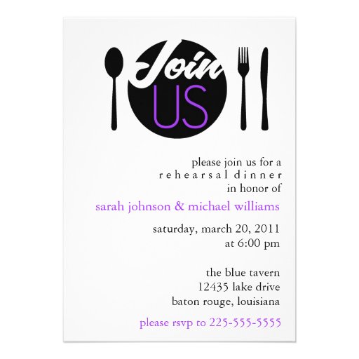 Rehearsal Dinner Personalized Invitation