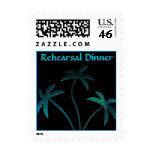 Rehearsal Dinner Turquoise Palm Trees stamps