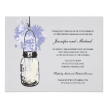 Rehearsal Dinner - Wild Flowers & Mason Jar Personalized Invitations