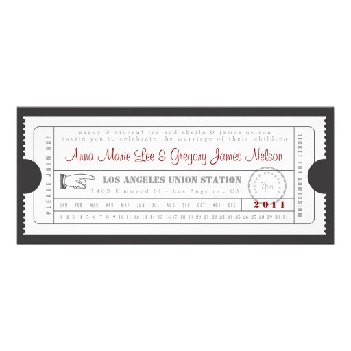 Rehearsal or Welcome Dinner - Ticket Invitation