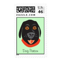 Reigning Cats & Dogs_Dog Person postage stamp