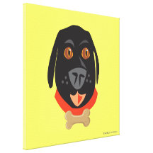 Reigning Cats & Dogs_Furry Faces_Big Ernie Gallery Wrapped Canvas