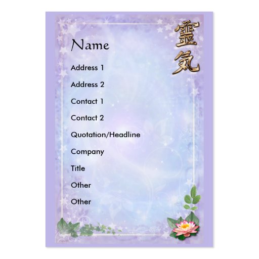 Reiki Business Card Templates (front side)