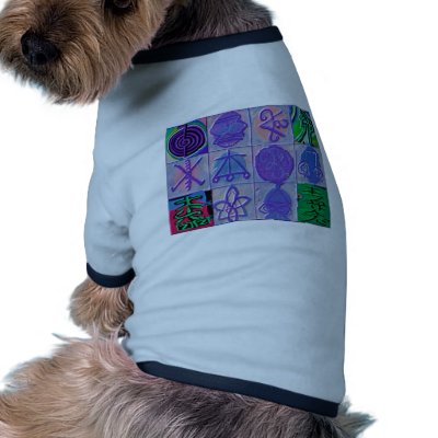 Reiki Healing Signs 12 Havenly blue Dog T-shirt by doonagiri