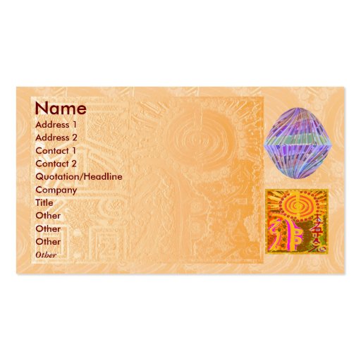 REIKI Practioner - Symbol n Purple Crystals Business Card Templates (front side)