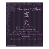 Reiki Principles Just For Today And Symbol Poster posters by SmilinEyesTreasures Reiki Principles Just For Today And Symbol Poster posters