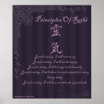 Reiki Principles Just For Today And Symbol Poster