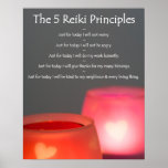 Reiki Principles with Candles Posters