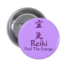 Reiki Symbol Feel The Energy Button Pin