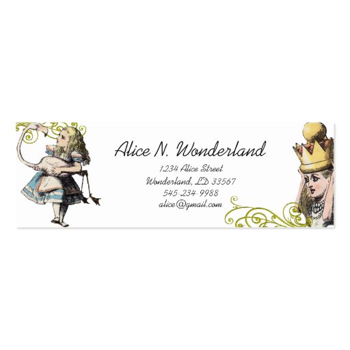 Reilaboration of Vintage Alice in Wonderland Business Cards
