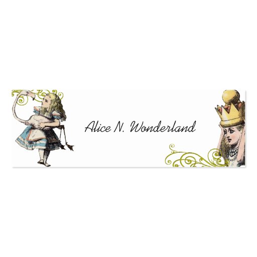 Reilaboration of Vintage Alice in Wonderland Business Cards (back side)