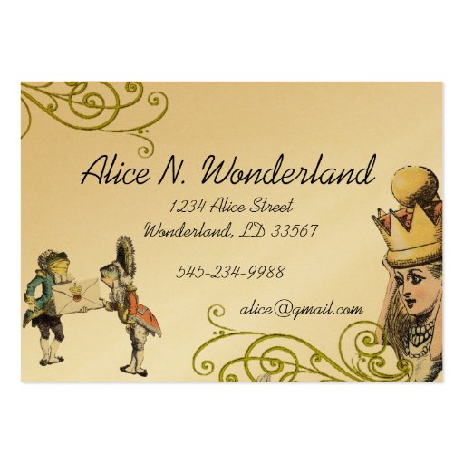 Reilaboration of Vintage Illustration Girl Frog Business Cards