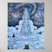 Reina de la nieve en poster azul