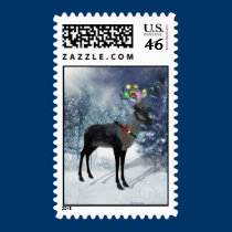 Reindeer and lights stamp