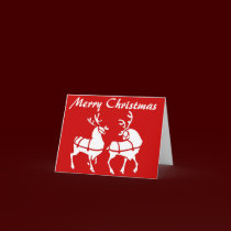 Reindeer Art Cards Custom Christmas Greetings Card cards