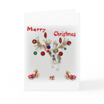 reindeer Basenji Christmas card