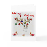 reindeer Basenji Christmas card