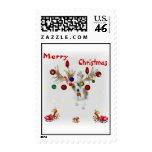 reindeer Basenji Christmas stamp