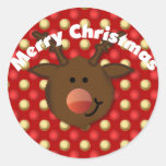 Reindeer Bauble Merry Christmas sticker