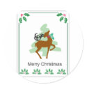 Reindeer Christmas Card sticker