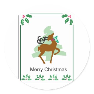 Reindeer Christmas Card sticker