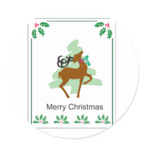Reindeer Christmas Card stickers by bethd821 Reindeer Christmas Card stickers