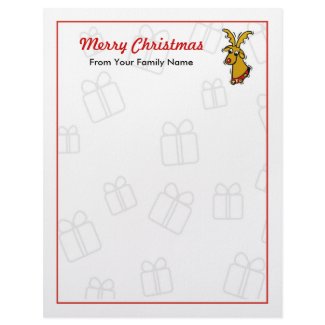 Reindeer Christmas Letterhead - Customizable letterhead