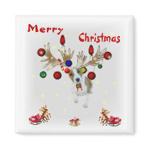 reindeer Christmas Refrigerator Magnets